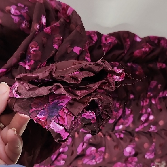 ASTR The Label Rosalee Floral Ruched Burnout Dress Wedding Guest Cocktail Dress - Picture 7 of 12